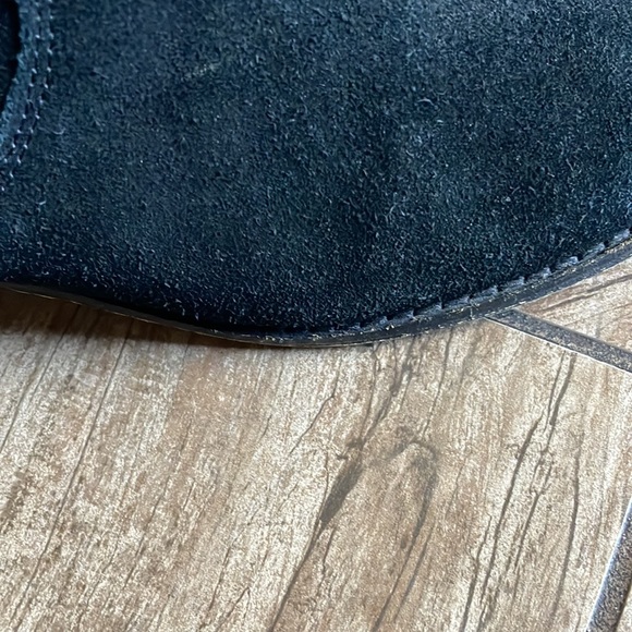 Black boot low bootie tassel zipper leather 7.5 low heel - Picture 5 of 11